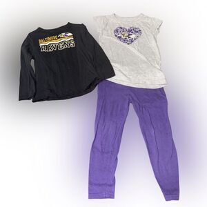 3 piece size 4t nfl ravens pajamas-see description